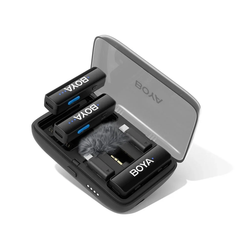 BOYA BOYALINK Trådløst Mikrofon Sett m. Lightning / USB-C / 3.5mm Mini v:1504131 BOYA BOYALINK Trådløst Mikrofon Sett m. Lightning / USB-C / 3.5mm Mini v:1504131