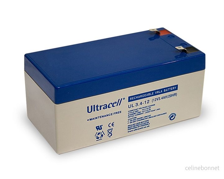 Ultracell Blybatteri 12 V, 3,4 Ah (UL3.4-12) Faston (4,8 mm) Blybatteri, VdS v:8995087