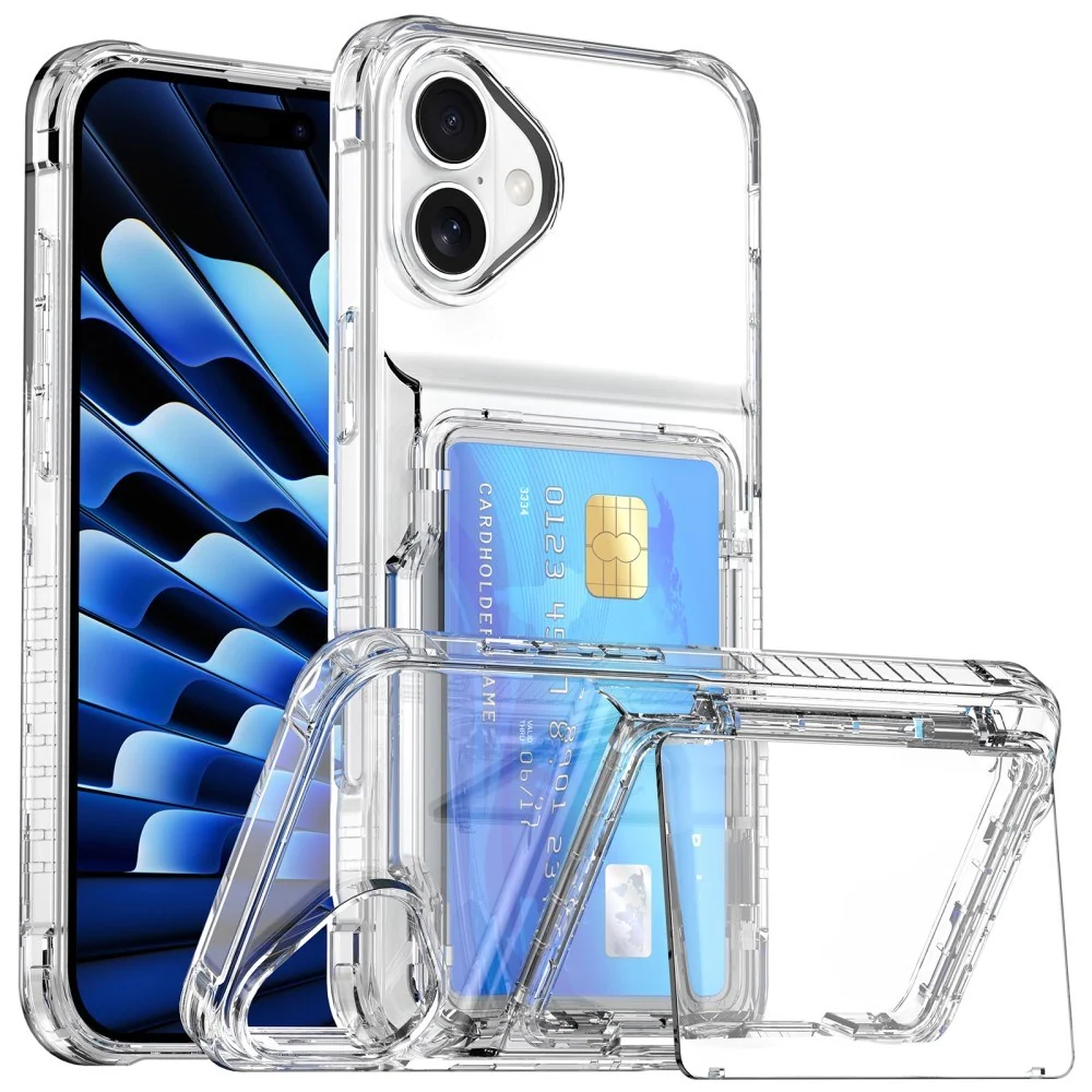 EIDERWOOD iPhone 16 Hybrid Plastdeksel med Kortholder - Gjennomsiktig v:6846786