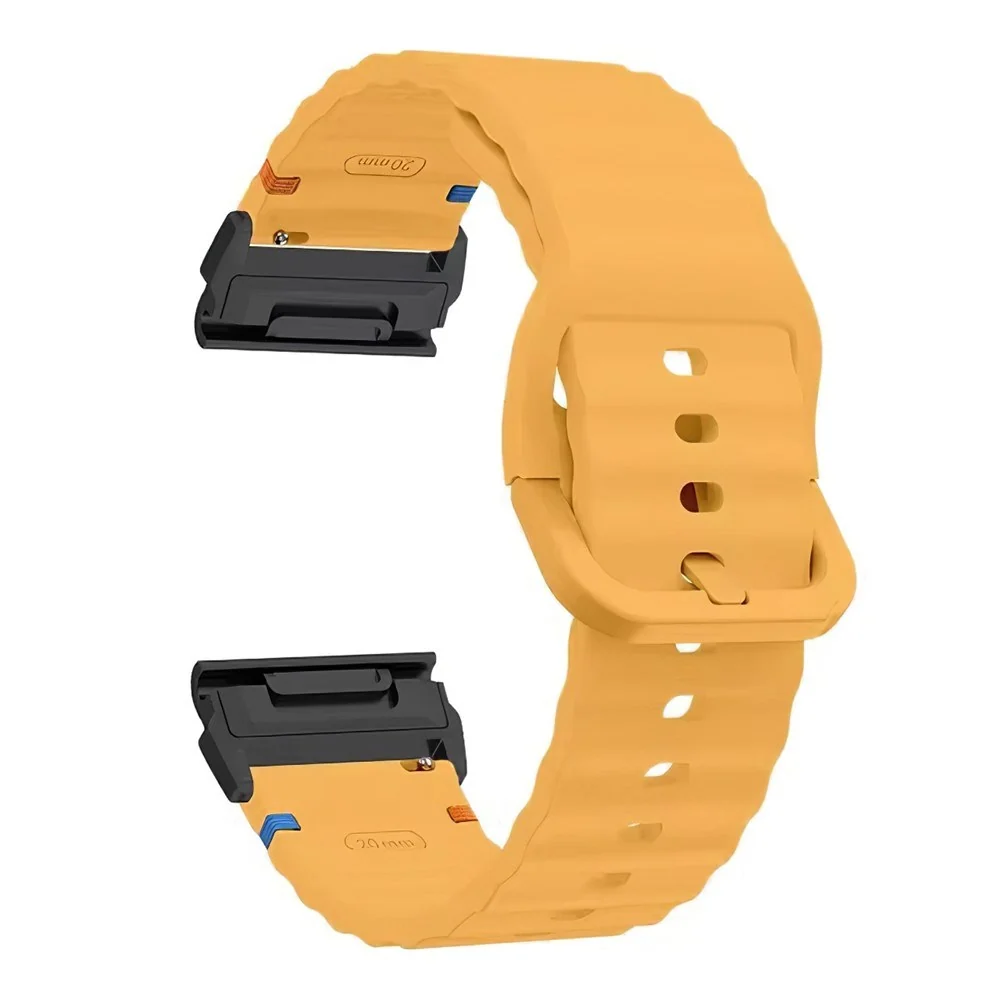 Universal Garmin 22mm QuickFit EIDERWOOD Wavy Silikon Reim – Gul v:2867997 Universal Garmin 22mm QuickFit EIDERWOOD Wavy Silikon Reim – Gul v:2867997