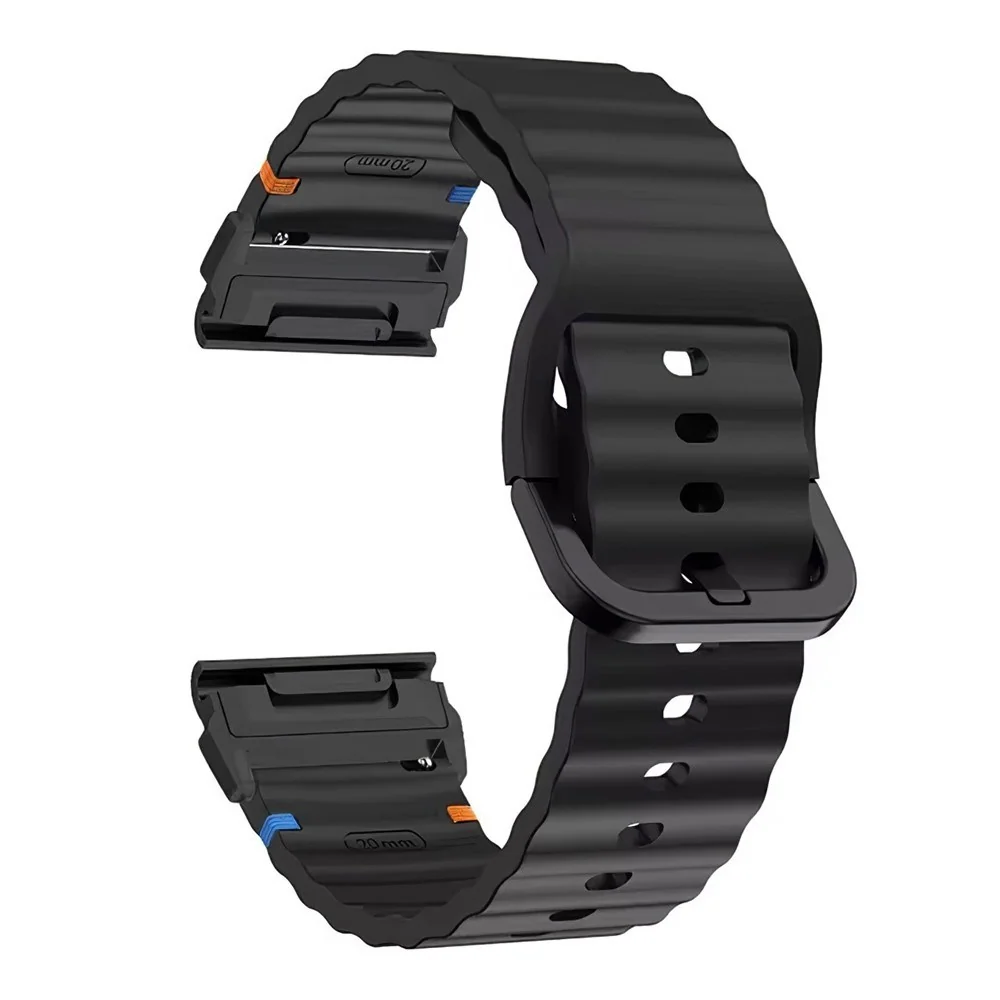 Universal Garmin 22mm QuickFit EIDERWOOD Wavy Silikon Reim – Svart v:1998779 Universal Garmin 22mm QuickFit EIDERWOOD Wavy Silikon Reim – Svart v:1998779
