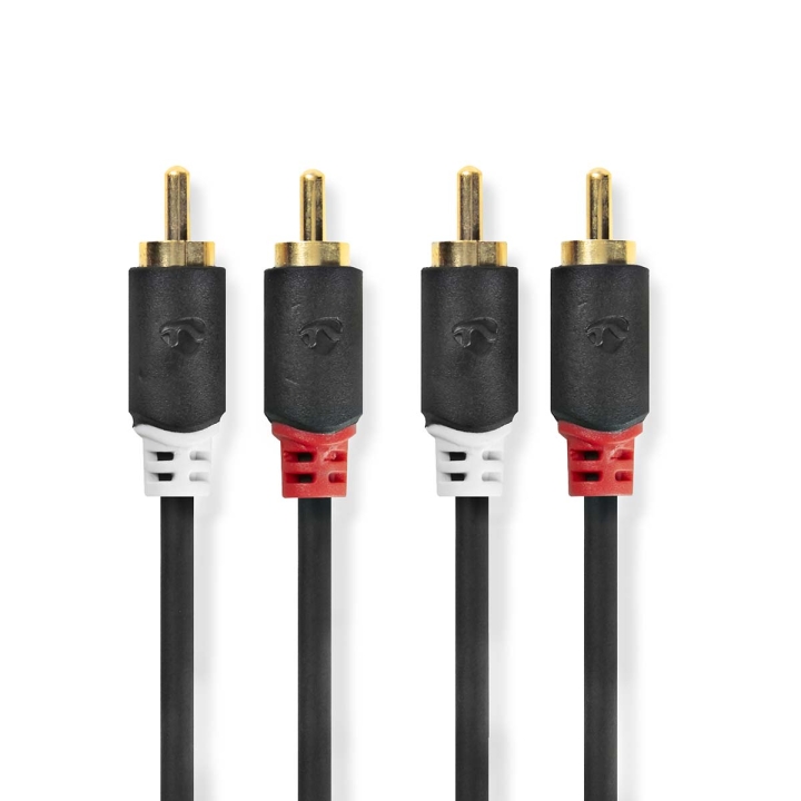 Nedis Stereo lydkabel | 2x RCA Han | 2x RCA Han | Gull belagt | 2.00 m | Rund | Antrasitt | Boks v:5009500 Nedis Stereo lydkabel | 2x RCA Han | 2x RCA Han | Gull belagt | 2.00 m | Rund | Antrasitt | Boks v:5009500