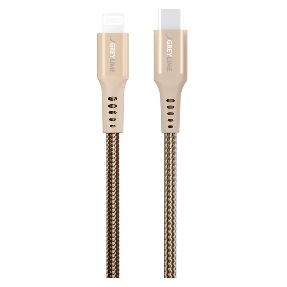 GreyLime 18W Flettet USB-C til Lightning Kabel 3 meter – Beige v:7299696