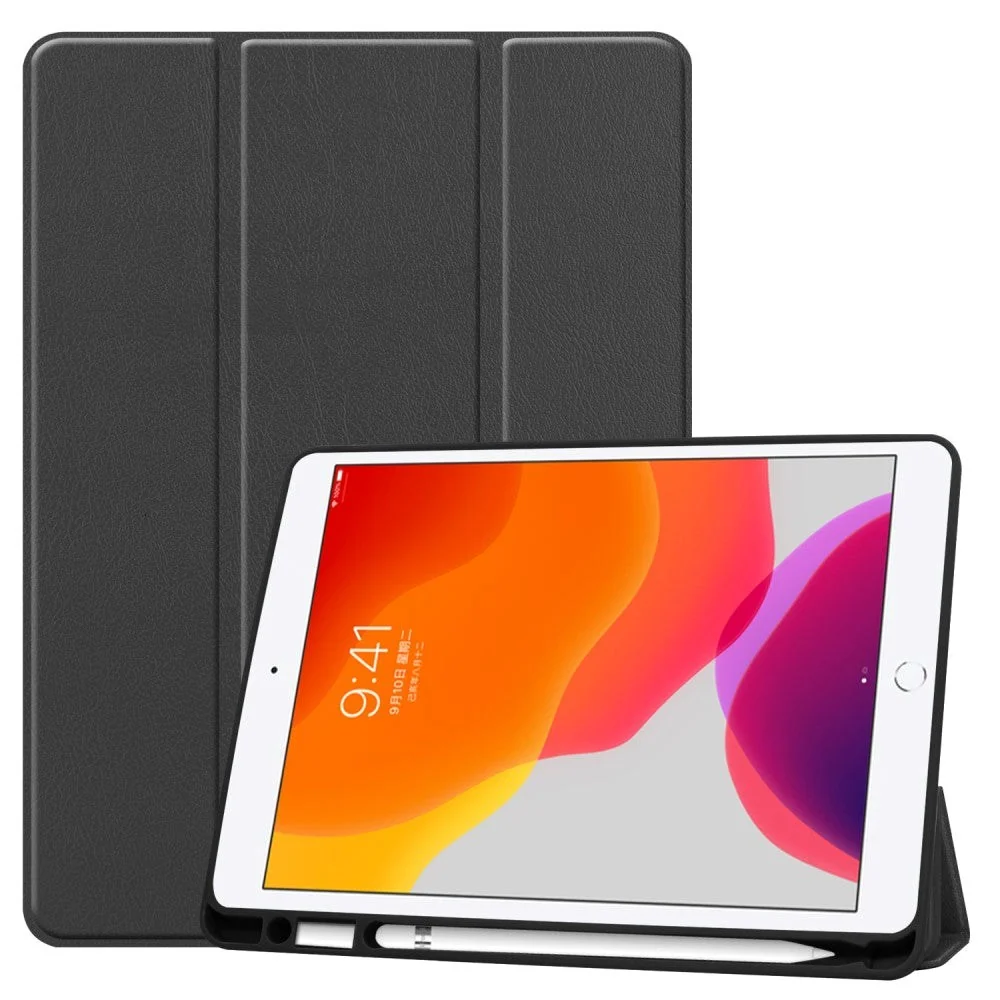 iPad 10.2" (2021 / 2020 / 2019) Skinn Deksel m. Holder Til Apple Penci v:1235580
