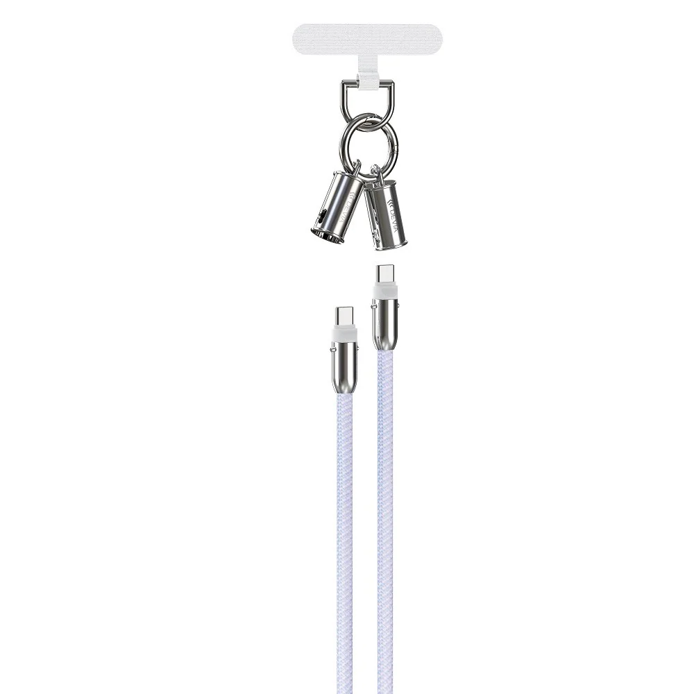 Devia 2-i-1 Mobilstropp & USB-C til USB-C Kabel – Lilla v:7575320 Devia 2-i-1 Mobilstropp & USB-C til USB-C Kabel – Lilla v:7575320