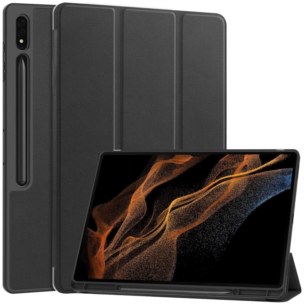Samsung Galaxy Tab S10 Ultra Tri-Fold Kunstskinn Flip-deksel med Ståfu v:9966221 Samsung Galaxy Tab S10 Ultra Tri-Fold Kunstskinn Flip-deksel med Ståfu v:9966221