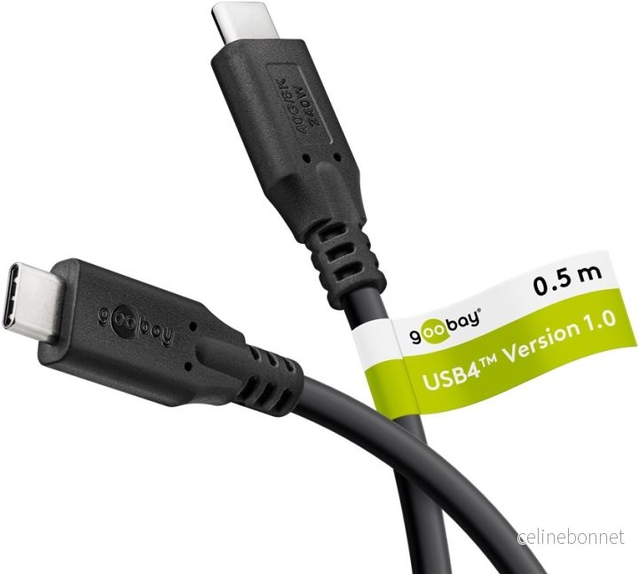 Goobay USB-C™-kabel, USB4™, 240 W, 40 Gbit/s, Power Delivery, 0,5 m USB-C™-kontakt > USB-C™-kontakt v:2692019