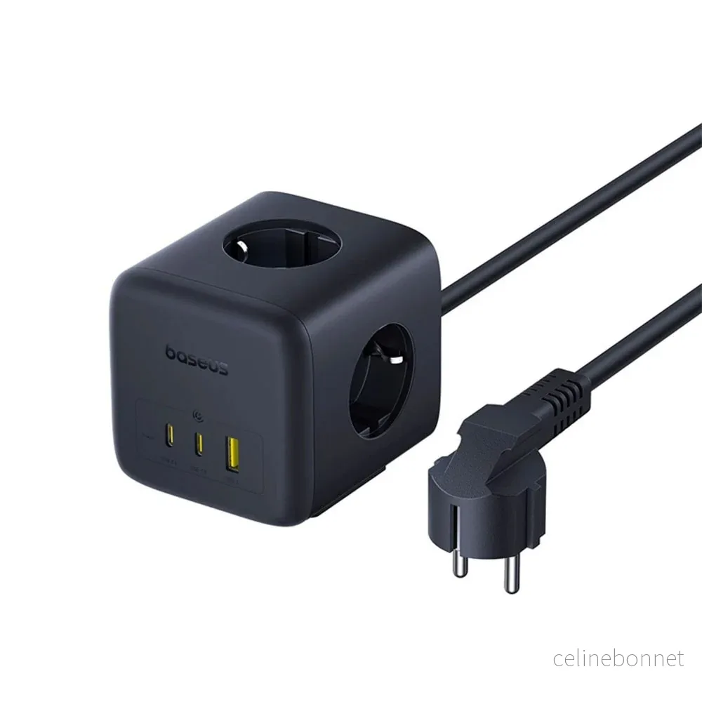 Baseus 67W Strømskinne med 3 x Schuko – 2 USB-C – 1 x USB-A – 1,5m – G v:7336513 Baseus 67W Strømskinne med 3 x Schuko – 2 USB-C – 1 x USB-A – 1,5m – G v:7336513
