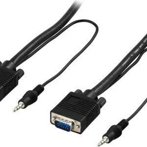 DELTACO skjermkabel RGB HD15ha-ha, uten pin 9, med 3,5 mm lyd, 3 m (RGB-7C) v:5961878 DELTACO skjermkabel RGB HD15ha-ha, uten pin 9, med 3,5 mm lyd, 3 m (RGB-7C) v:5961878