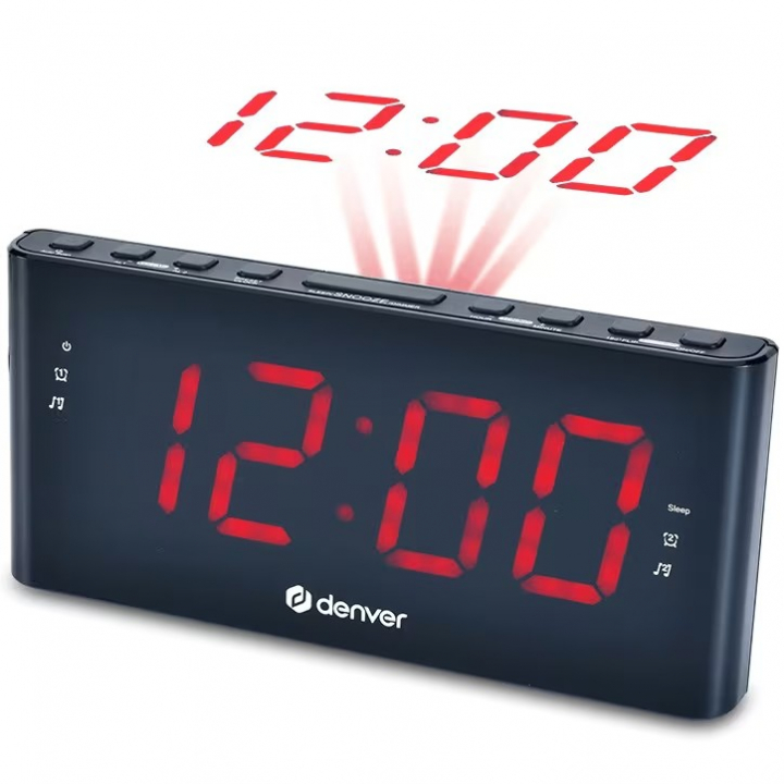 Denver Klokkeradio med projeksjon og to alarmer v:3637293 Denver Klokkeradio med projeksjon og to alarmer v:3637293