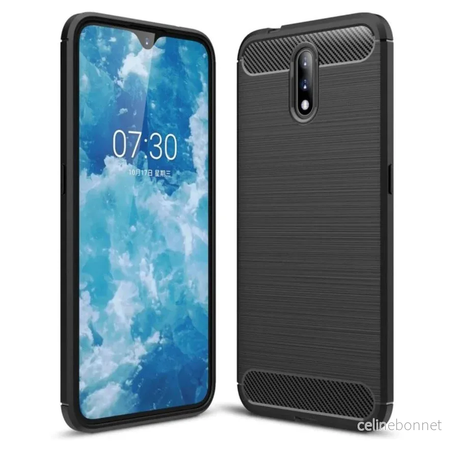 Nokia 2.3 Brushed Karbon Fibre Plastdeksel Svart v:5748969