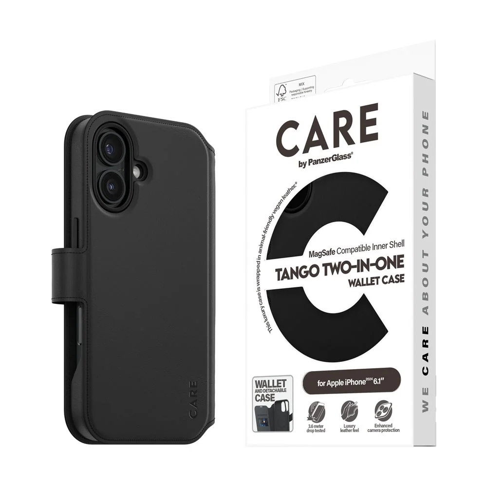 CARE by PanzerGlass iPhone 16 Feature Tango 2-in-1 Deksel med Lommebok v:6333725