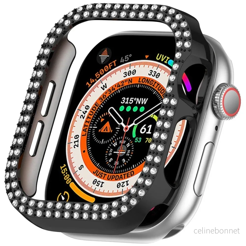 Apple Watch 11 / 10 (42mm) Hard Plastik Deksel – Svart / Rhinsten v:1451891 Apple Watch 11 / 10 (42mm) Hard Plastik Deksel – Svart / Rhinsten v:1451891