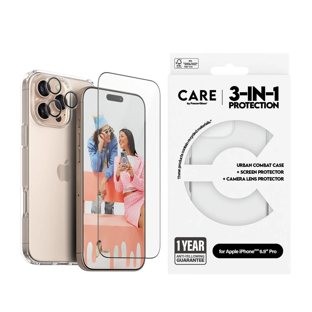 CARE By PanzerGlass iPhone 16 Pro Max 3-i-1 FLAGSHIP Bundle – Skjermbe v:6475442
