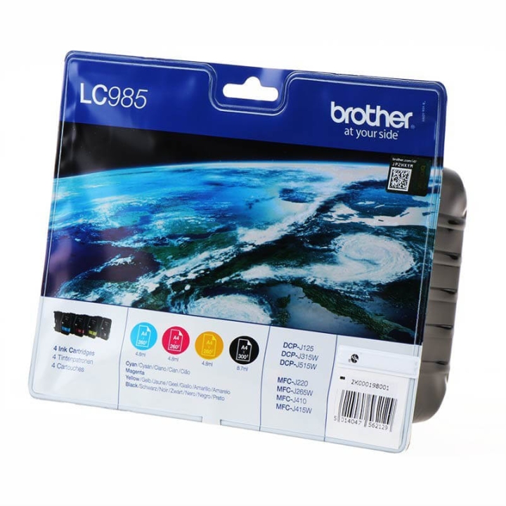 Brother Blekk LC985VALBPDR LC-985 Multipack svart/cyan/magenta/gul v:4972860