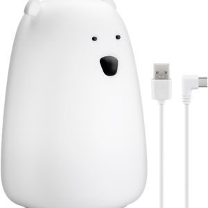 Goobay LED-nattlys Isbjørn varmt hvitt lys og 7 fargeskift (RGB-lys), med 3 lysmoduser, berøringssensor og Li-ion-batteri (3,7 V/1200 mAh), laget av myk silikon v:7754057 Goobay LED-nattlys Isbjørn varmt hvitt lys og 7 fargeskift (RGB-lys), med 3 lysmoduser, berøringssensor og Li-ion-batteri (3,7 V/1200 mAh), laget av myk silikon v:7754057