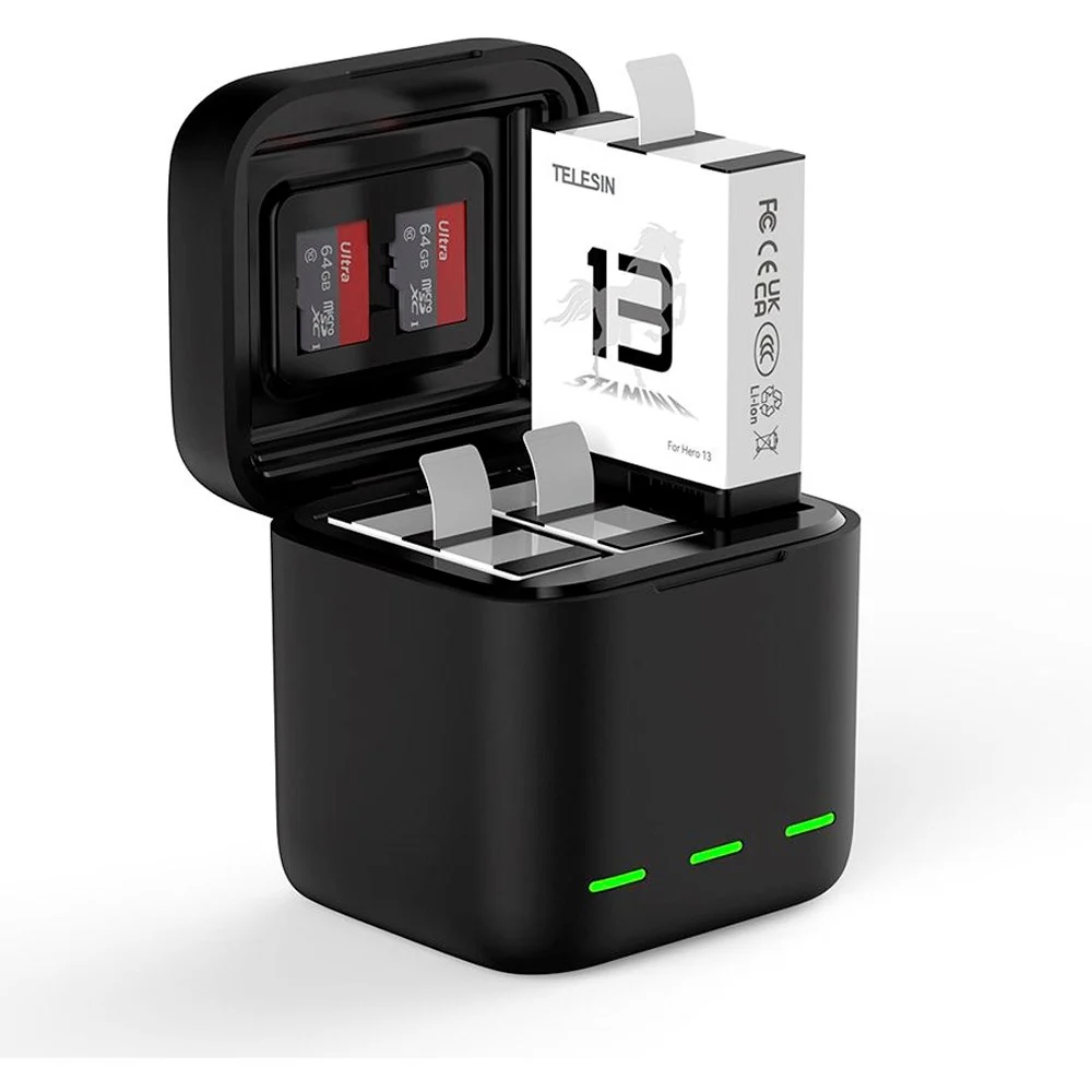 TELESIN Batteri Ladeetui for GoPro Hero 13 – Svart v:4531368