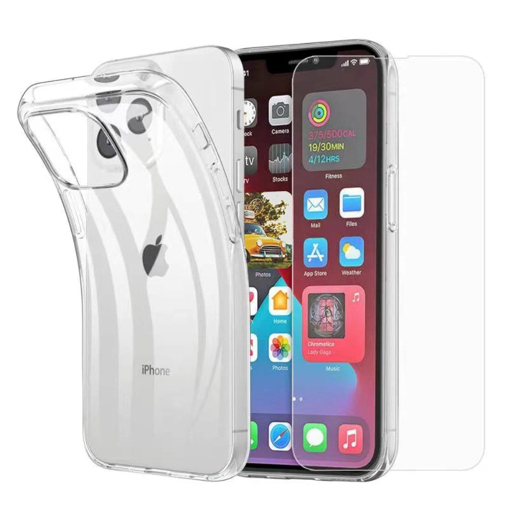 iPhone 13 Pro Deksel + Skjermbeskytter - Gjennomsiktig v:9406332