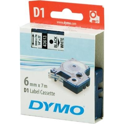 DYMO D1 etikettbånd standard 6 mm, svart på hvit, 7 m rull v:5952973 DYMO D1 etikettbånd standard 6 mm, svart på hvit, 7 m rull v:5952973