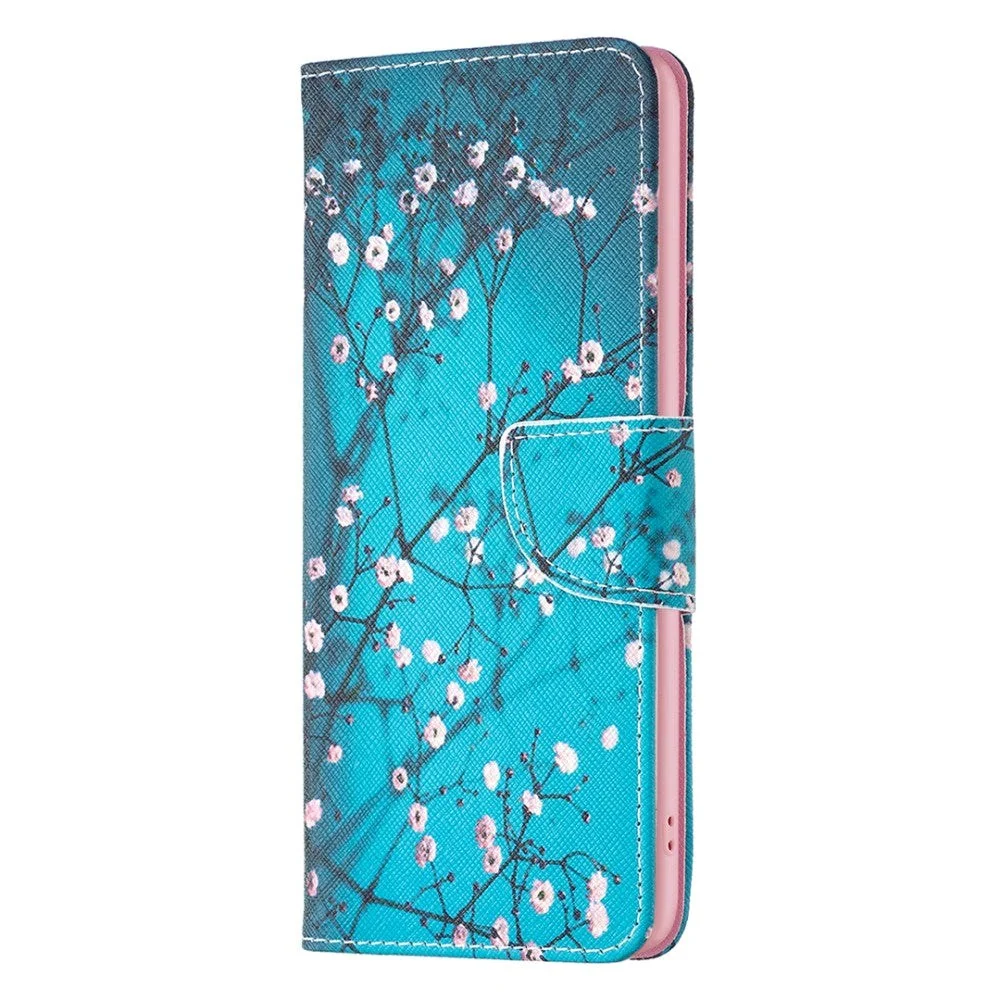 Nokia X30 Deksel i Kunstkinn med Lommebok og Trykk – Tre med Blomster v:9410781