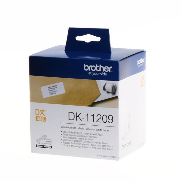 Brother Etiketter DK11209 29x62mm Svart på Hvit v:6114454