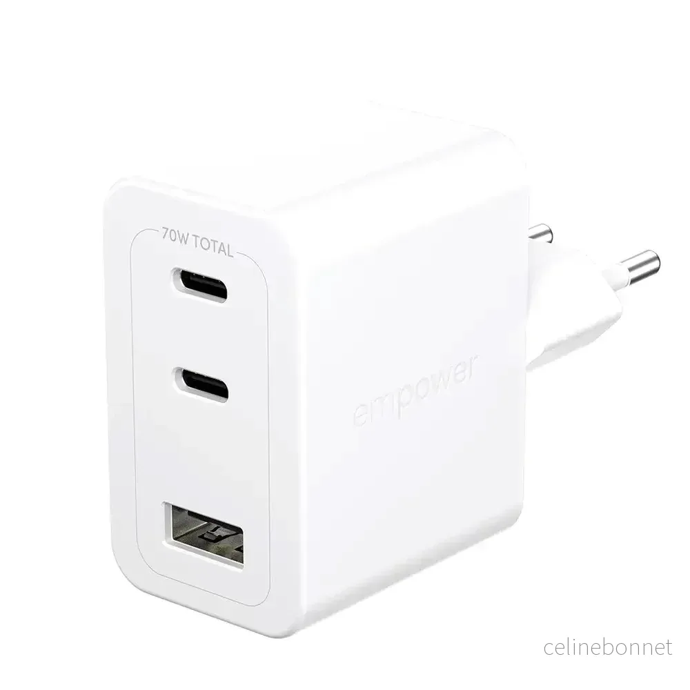 empower by PanzerGlass Turbo 70W Vegglader m. 1x USB-A & 2x USB-C – Si v:5522094