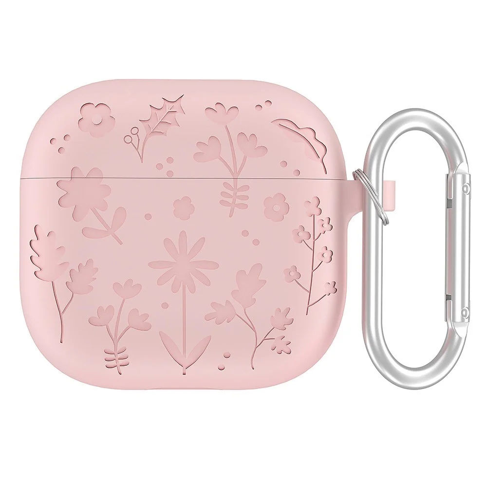 Apple AirPods (5. & 4. Gen.) Silikon Deksel med Karabinkrok og Blomste v:1823354 Apple AirPods (5. & 4. Gen.) Silikon Deksel med Karabinkrok og Blomste v:1823354