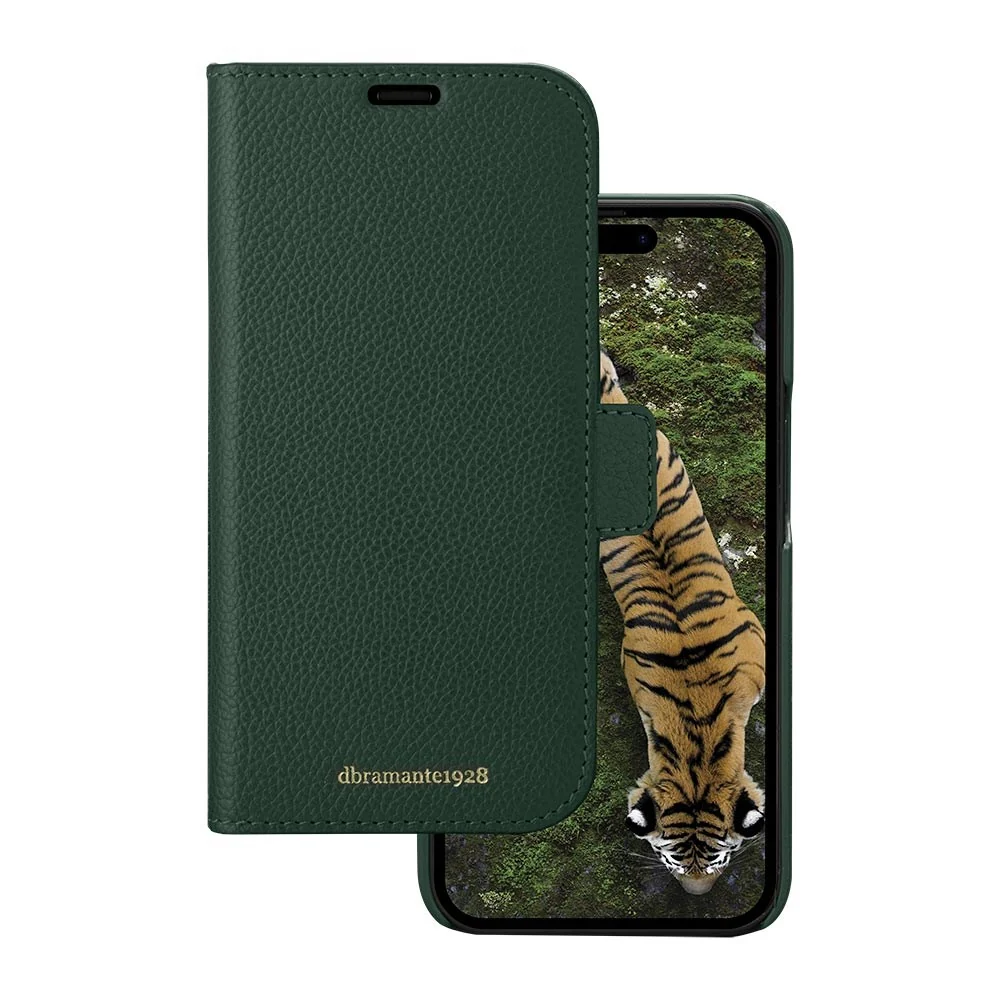 Dbramante1928 iPhone 15 Pro New York 2-i-1 Lær Flipdeksel – Grønn v:4690987 Dbramante1928 iPhone 15 Pro New York 2-i-1 Lær Flipdeksel – Grønn v:4690987