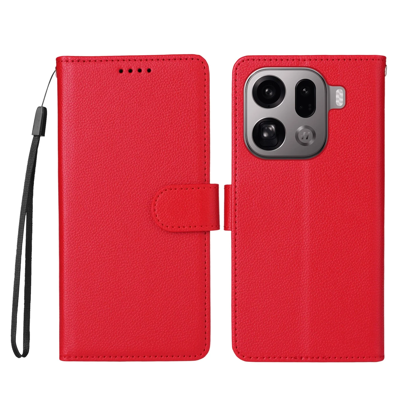 EIDERWOOD OPPO Find X9 Pro Kunstskinn Flip Deksel m. Strop – Rød v:3160945 EIDERWOOD OPPO Find X9 Pro Kunstskinn Flip Deksel m. Strop – Rød v:3160945