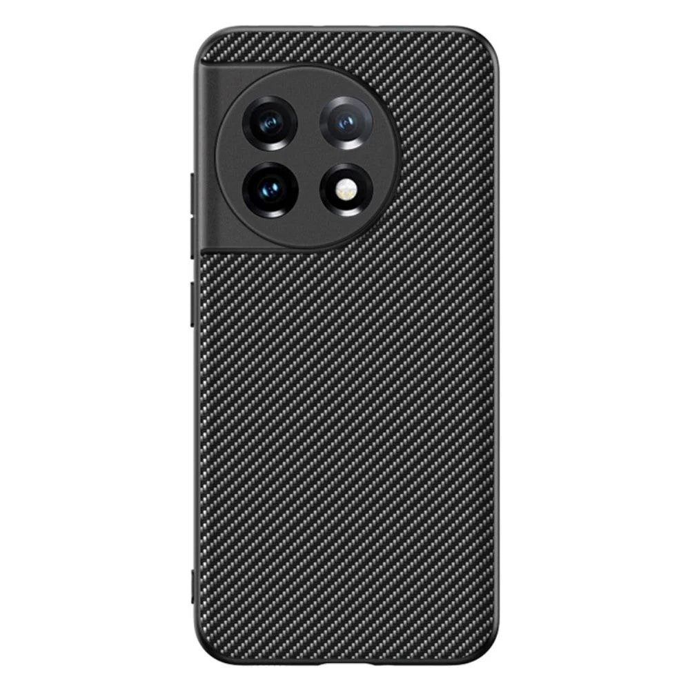 One Plus 11 Karbon Plast & Kunstskinn Deksel - Svart / Grå v:8179079