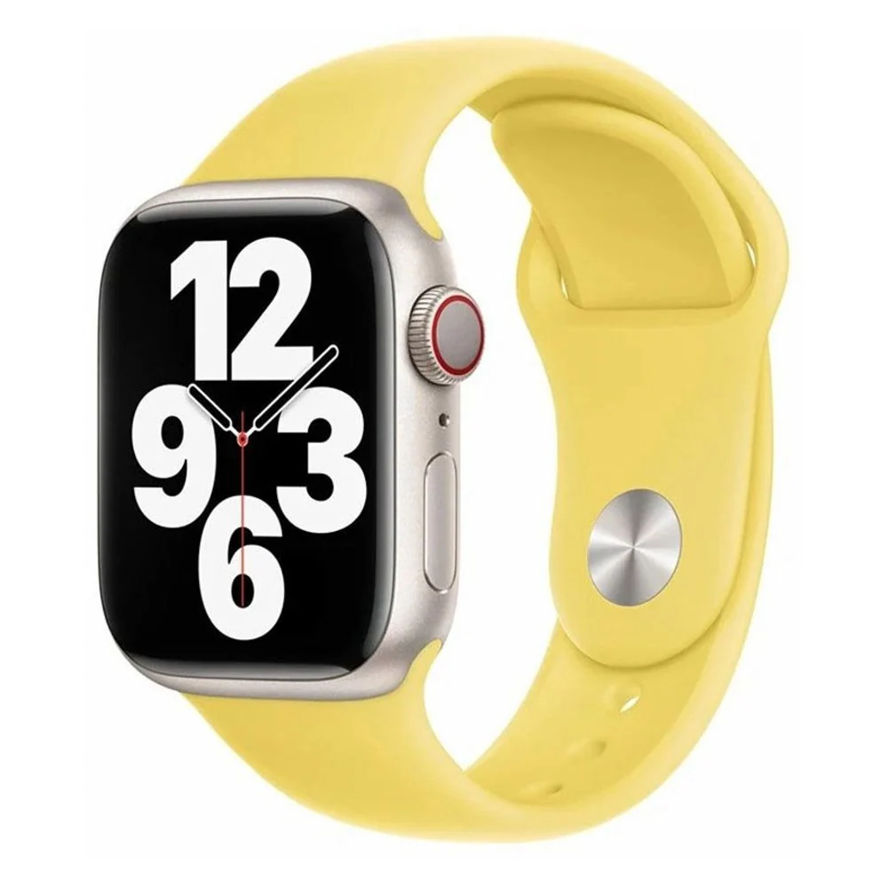 Apple Watch (42/44/SE/45/46/49 mm) Lippa Silikon Stropp – Gul v:7829630