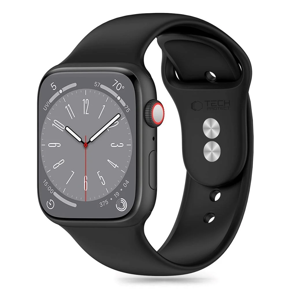 Apple Watch (42/44/SE/45/46/49mm) Tech-Protect Silikon Rem – Black v:7775513