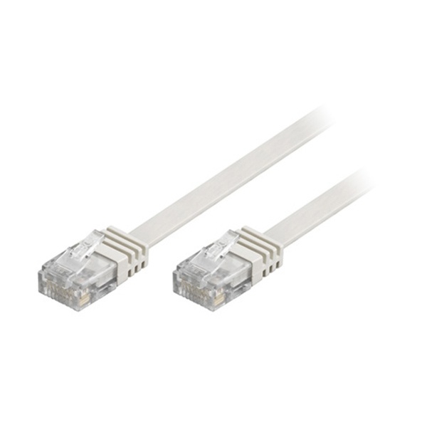 Flat U/UTP Cat5e patchkabel, gullbelagte kontakter, 7m, hvit v:8376339