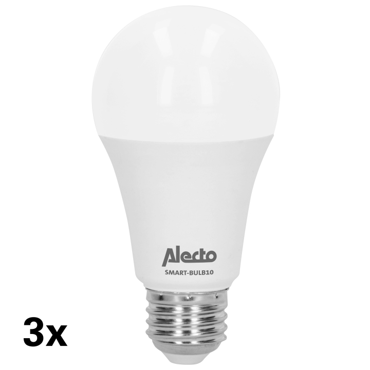 Alecto Smart LED-fargelampe med Wi-Fi 3-pakning v:8693565 Alecto Smart LED-fargelampe med Wi-Fi 3-pakning v:8693565