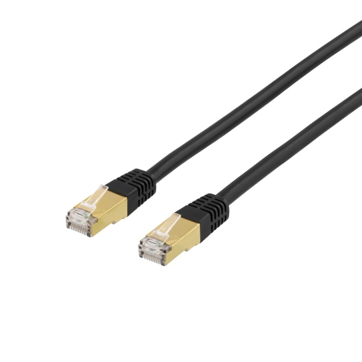 DELTACO S/FTP Cat7 patchkabel, LSZH (halogenfri), 1m, svart v:5580664