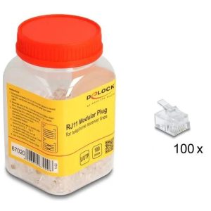 DeLOCK RJ11 Modular Plug 100 stk v:3900586 DeLOCK RJ11 Modular Plug 100 stk v:3900586