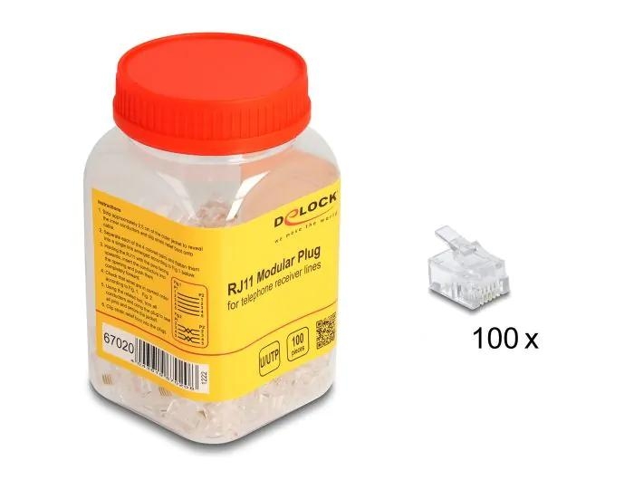 DeLOCK RJ11 Modular Plug 100 stk v:3900586