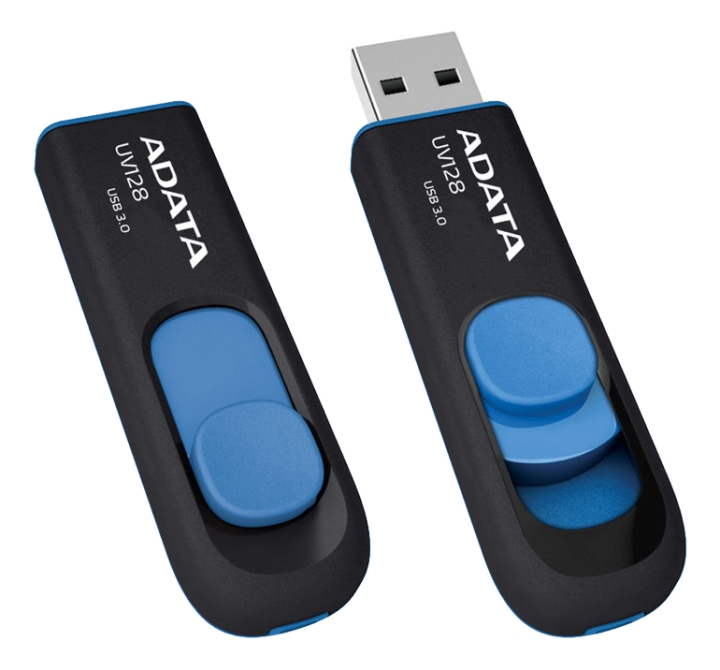 ADATA UV128 USB-minnepinne, 32 GB, USB 3.0, svart/blå v:5897076