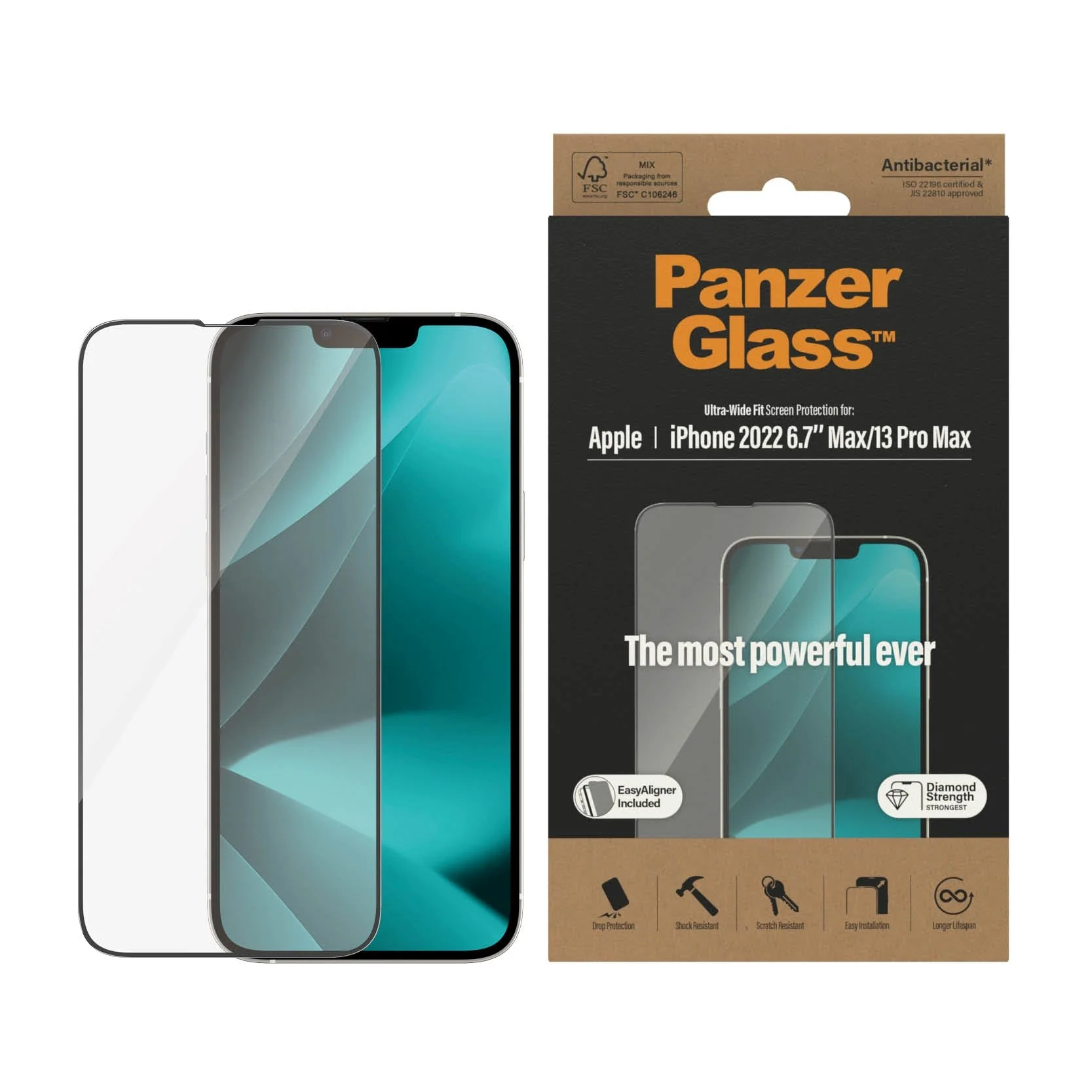 iPhone 14 Plus / 13 Pro Max PanzerGlass AntiBacterial Ultra-Wide Fit B v:7332165 iPhone 14 Plus / 13 Pro Max PanzerGlass AntiBacterial Ultra-Wide Fit B v:7332165