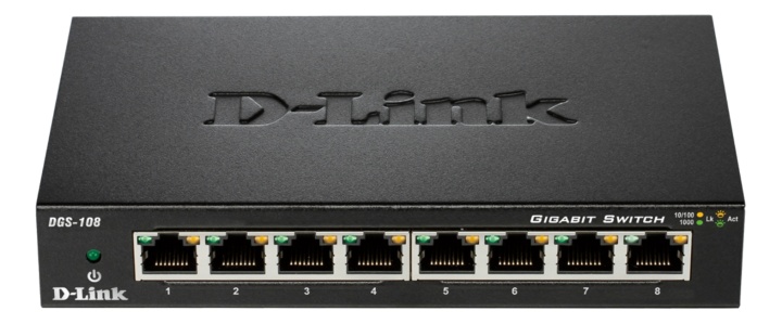 D-Link 8-port Gigabit Ethernet-bryter i metallhus for ikke-administrert lys v:8959878 D-Link 8-port Gigabit Ethernet-bryter i metallhus for ikke-administrert lys v:8959878