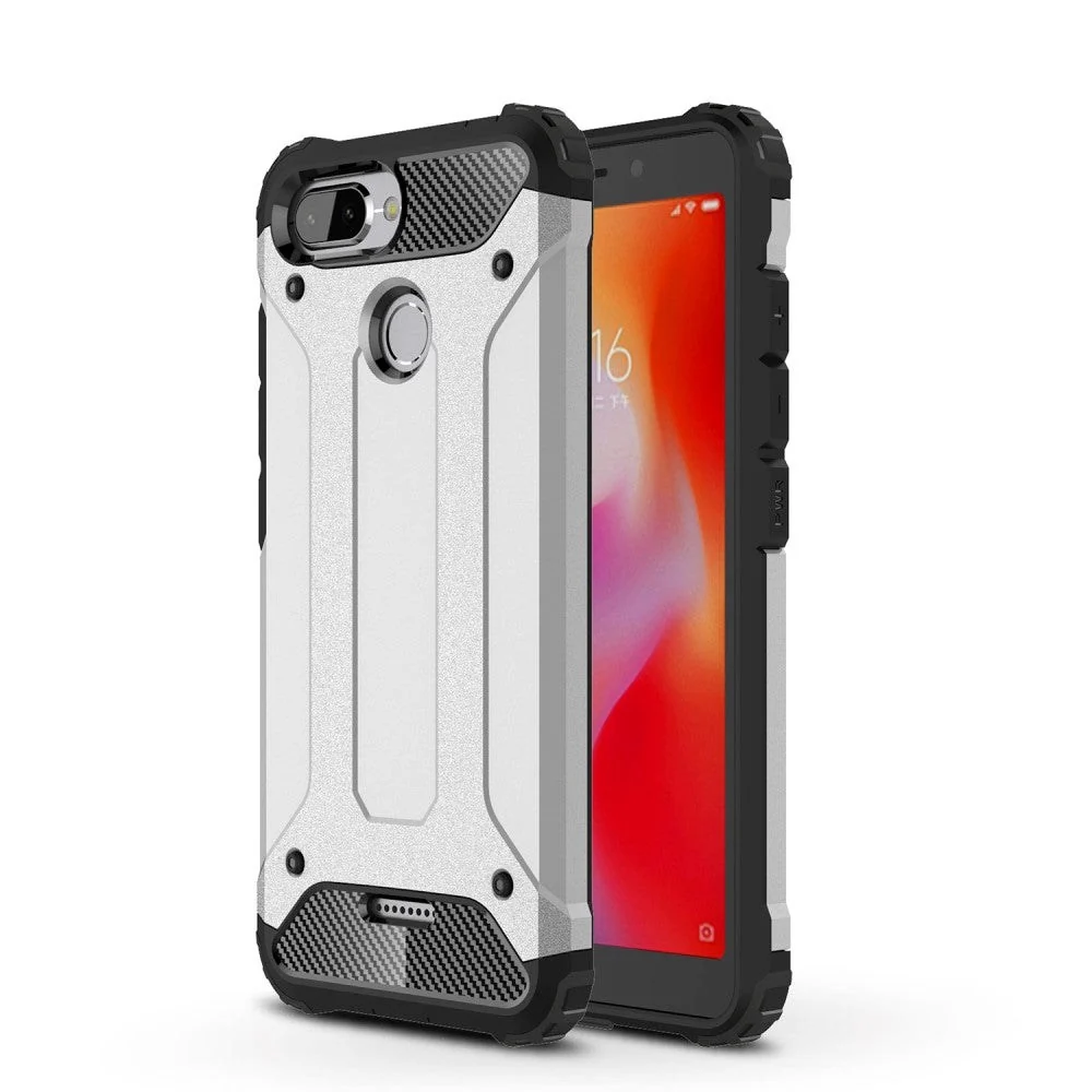Xiaomi Redmi 6 Armor Guard Hard Case – Deksel – Sølv v:5526599 Xiaomi Redmi 6 Armor Guard Hard Case – Deksel – Sølv v:5526599