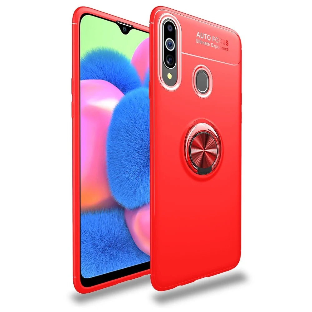 Samsung Galaxy A20s Deksel med Ring / Stativ - Rød v:7311938