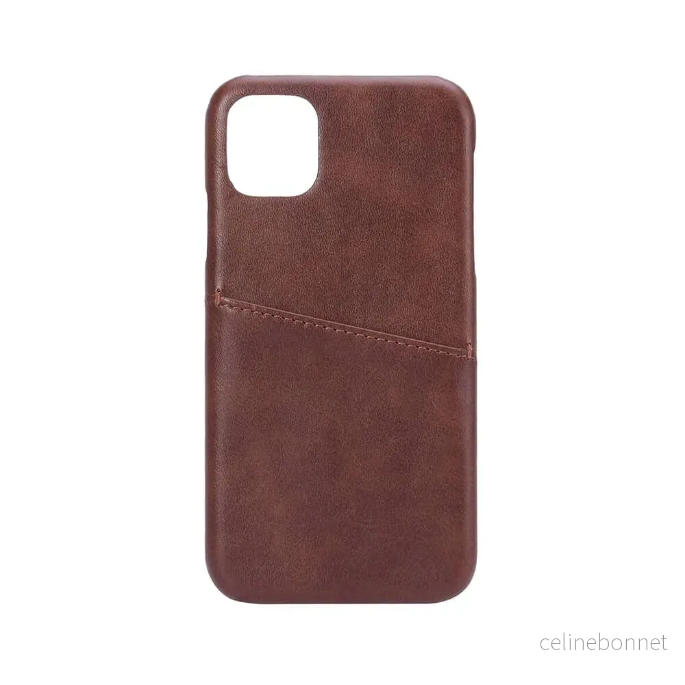 iPhone 11 Onsala Kunstskinn Deksel med Kortlomme – Brun v:2263723