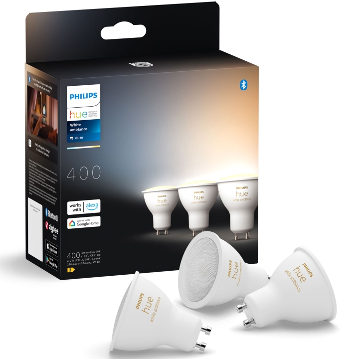 Philips Hue Hvit Ambiance GU10 400lm 3-pakning v:1369105