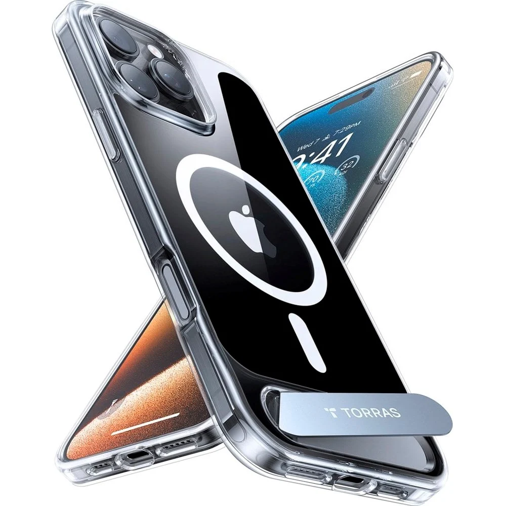 TORRAS iPhone 16 Pro Hybrid Deksel m. Ståfunksjon – MagSafe Kompatibel v:2279616