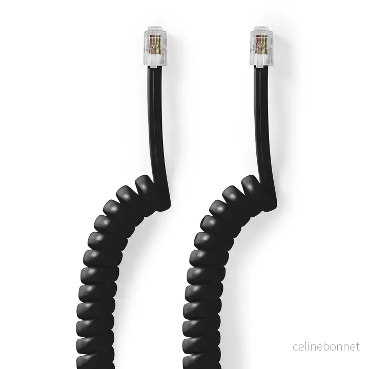 Nedis Telecom Cable | RJ10 Han | RJ10 Han | 2.00 m | Kabelutforming: Opprullet | Kabeltype: RJ10 | Sort | Boks v:6819717