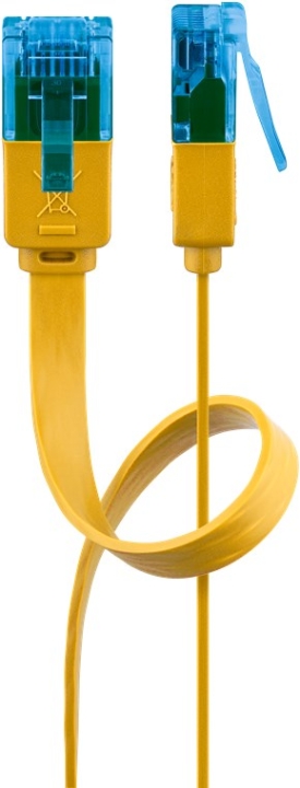Goobay CAT 6A flat patchkabel, U/UTP, gul kobberleder (CU), 0,5 m v:3547962