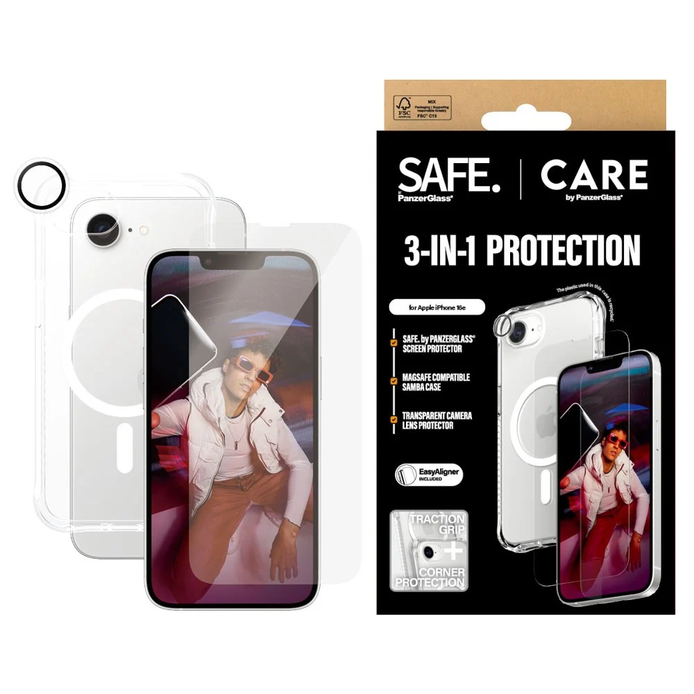 CARE By PanzerGlass iPhone 17e / 16e 3-i-1 FASHION Bundle – Skjermbesk v:3202503 CARE By PanzerGlass iPhone 17e / 16e 3-i-1 FASHION Bundle – Skjermbesk v:3202503