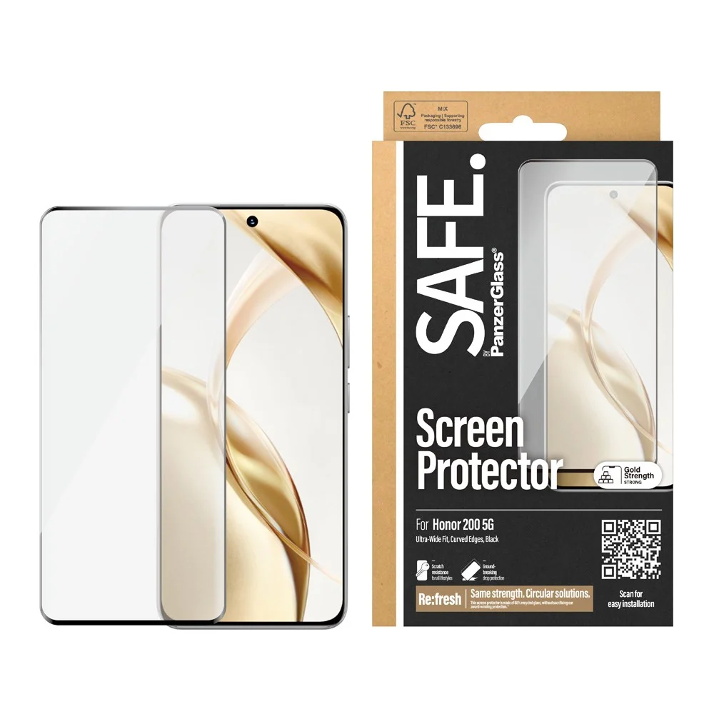 Honor 200 Safe By PanzerGlass® Ultra-Wide Fit Beskyttelsesglass – Case v:8160342 Honor 200 Safe By PanzerGlass® Ultra-Wide Fit Beskyttelsesglass – Case v:8160342