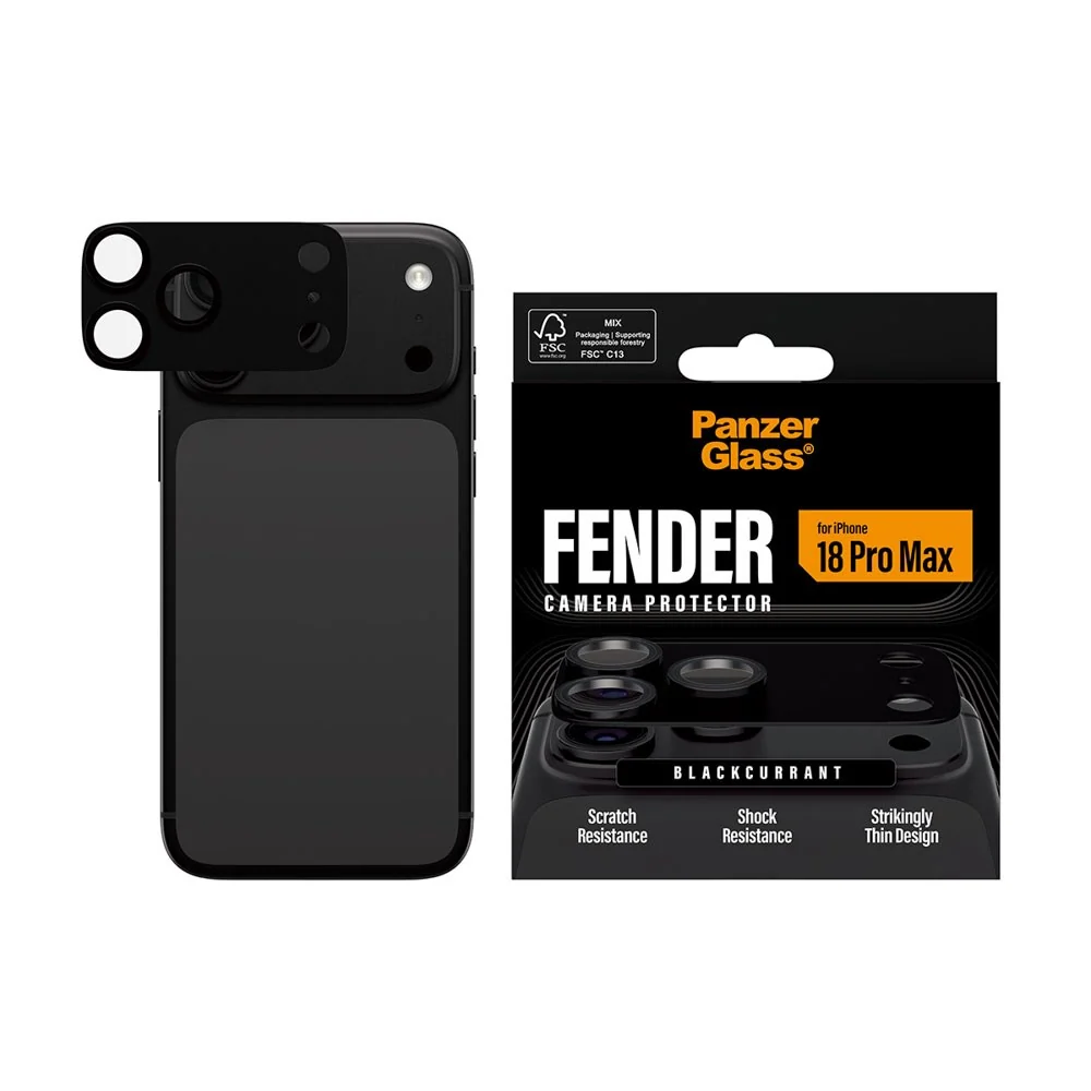 iPhone 18 Pro Max PanzerGlass FENDER Kameralinsebeskyttelse – Black Cu v:671701